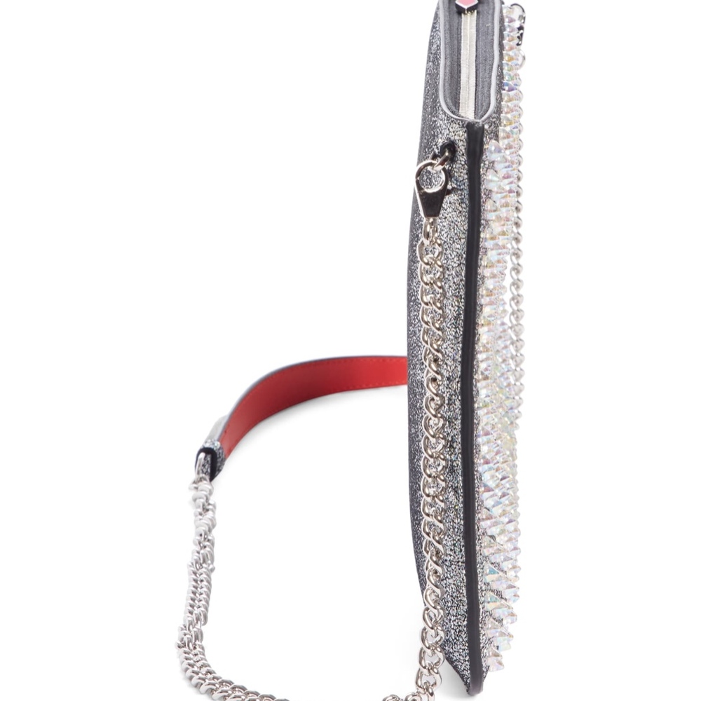 New Authentic CHRISTIAN LOUBOUTIN Loubiclutch Metallic Clutch - Picture 4 of 8